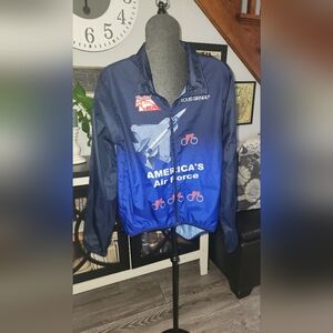 Louis Garneau Air Force Sportswear Windbreaker Cycling Jacket L-XL